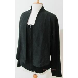New Nwt ASHLEY STEWART 18 20 Black Glitter Cardigan Sweater Twin Set Knit Top
